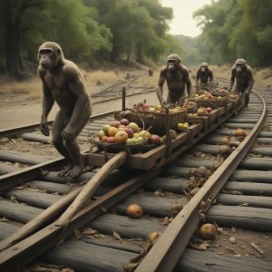 01676 masterpiece Hasselblad photo of the prehistoric era with a prehistoric clunker wood tram 1 5 There are some prehistoric australo turbovisionxlSuperFastXLBasedOnNew tvxlV431Bakedvae