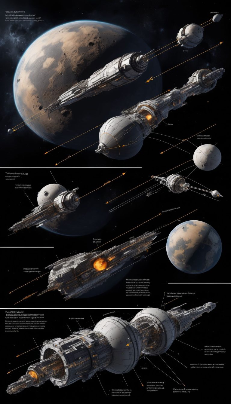 copaxTimelessxlSDXL1 v9 2024 02 13 004755 Create a technical illustration showing the gravitational slingshot 1141042496